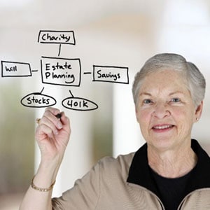 A woman drawing an estate planning diagram with a marker in hand - Law Office Of Aurelio Garza